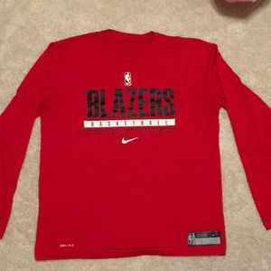 Nike Portland Trail Blazers DRI-FIT Long Sleeve T-Shirt (Red)